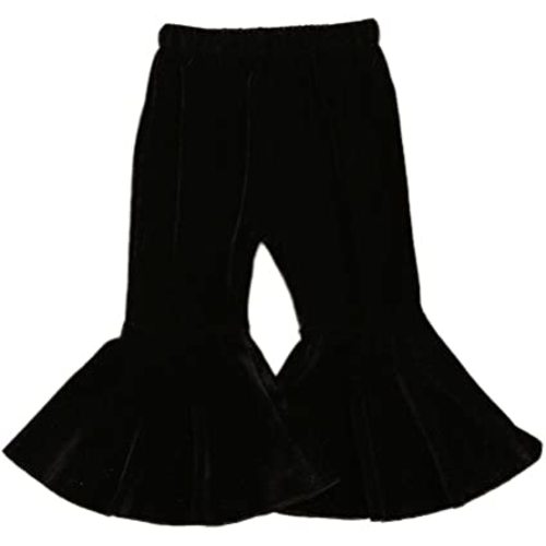 GOOCHEER Kids Toddler Little Baby Girl Ruffle Ripped Jeans Bell Bottom Flare Pants Ripped Denim Leggings Trousers