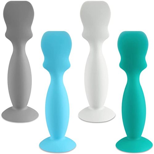 4 Pack Baby Diaper Cream Brush, Diaper Cream Spatula Applicator Silicone Baby Butt Paste Spatula for Babies, Newborn (Blue,Green,Gray,White) - Blue, Green, Gray, White