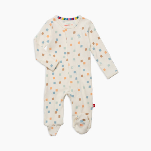 Magnetic Me Organic Cotton Magnetic Footie - Hip To Be Square, Nb