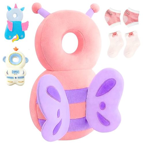 Baby Fall Back Head Protector, Head Protector for Walking Safety Pad Backpack for 0-36 Months Baby Learning Walking Crawling,Protection Pad (Butterfly)
