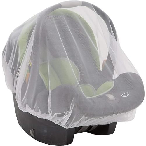 Delta Children Mosquito Net for Infant Car Seats, Infant Strollers and Bassinets | Breathable with Elastic Netting for Easy fit | White