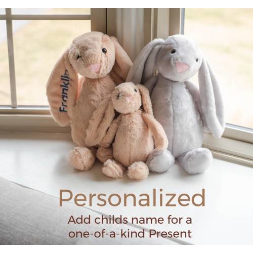 Custom Embroidered Bunny Plush: Newborn Toddler Gift (12"/18")