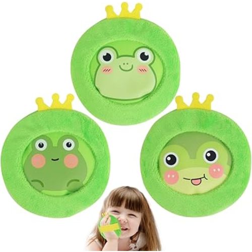 Hilph Kids Ice Packs for Boo Boos, Reuable Kids Hot Cold Packs with Cover and Handheld Straps for Pain Relief, Toddler Animal Ice Packs for Kids Bumps, Swelling, Wisdom Teeth (3 Frogs)