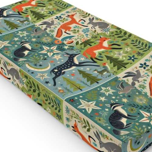 Whimsical Woodland Critters Nursery Baby Changing Pad Cover, Cute Animals, Nursery Decor, Baby Shower Gift, Eco-Friendly Baby Bedding
