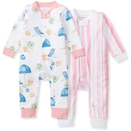 Burt's Bees Baby baby-girls Sleep and Play Pajamas, 100% Organic Cotton, One-piece Footless Pajamas