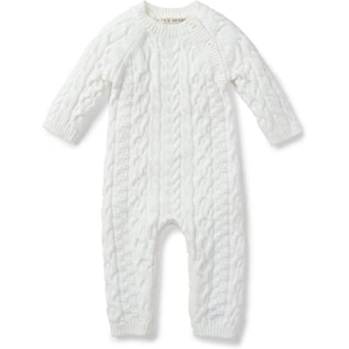 Hope & Henry Layette Baby Cable Knit Sweater Romper