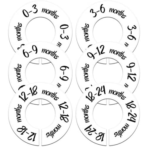 Pro Goleem Baby Closet Dividers Unisex Baby Closet Organizer for Nursery Baby Clothes Size Age Dividers Fits 1.5" Rod 6 PCS