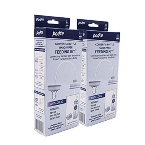 Hands-Free Baby Bottle - Convert A Bottle Baby Bottle Self Feeding Kit (2-Pack)