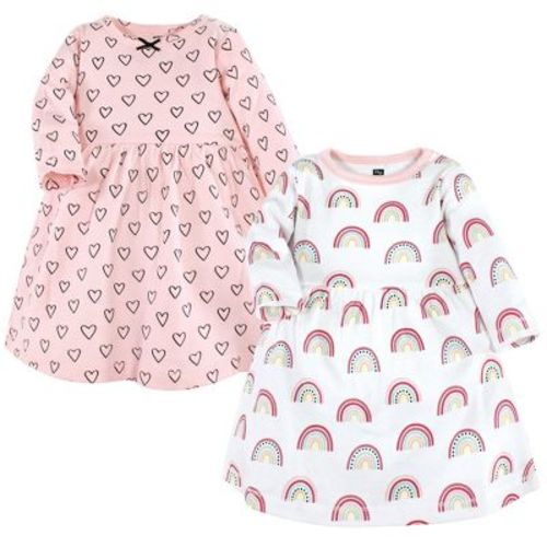 Hudson Baby Girl Cotton Dresses, Modern Rainbow, 6-9 Months