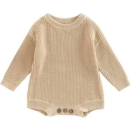 FYBITBO Baby Girl Boy Sweater Knit Oversized Pullover Sweatshirt Romper Onesie Warm Fall Winter Clothes Outfit Newborn