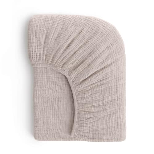 ROMY RO Muslin Crib Sheets, 100% Organic Cotton, Breathable and Ultra-Soft, Standard Crib Sheet Mattress (28"x 52") for Girls and Boys, Neutral Fitted Baby Crib Sheet (Elephant Gray)