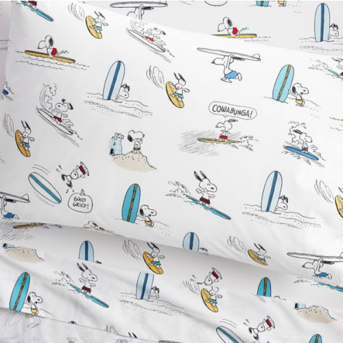Peanuts® Snoopy® Surf Organic Sheet Set | Pottery Barn Kids
