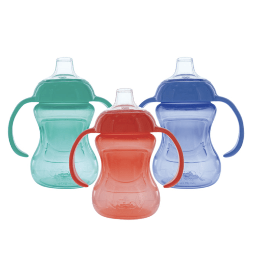 2-Handle Mini Grip N’ Sip Training Sippy Cup (3 Pack) | Green/Red/Blue