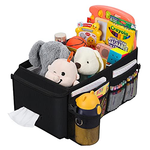 Car Organizer- Car Seat Organizer for Front Seat Back Seat Between Seats, Car Storage Organizer for Kids Adults with Multi-Pockets-Car Organizers and Storage with Adjustable Dividers& Tissue Pocket
