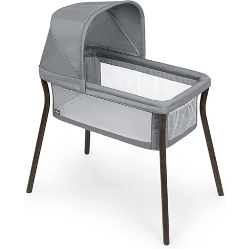Chicco LullaGo® Anywhere LE Portable Bassinet, Space-Saving Baby Bassinet with Canopy, Waterproof Mattress and Fitted Sheet, Travel Bassinet for Baby Includes Carry Bag | Mirage/Grey