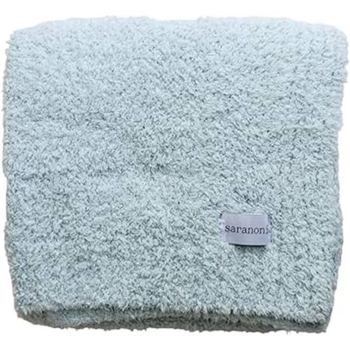 SARANONI Bamboni Luxury Baby Blanket | Cozy & Soft Plush Receiving Blankets | Perfect for Girls & Infant Baby Boy Blankets | Sky Blue - 30” x 40"