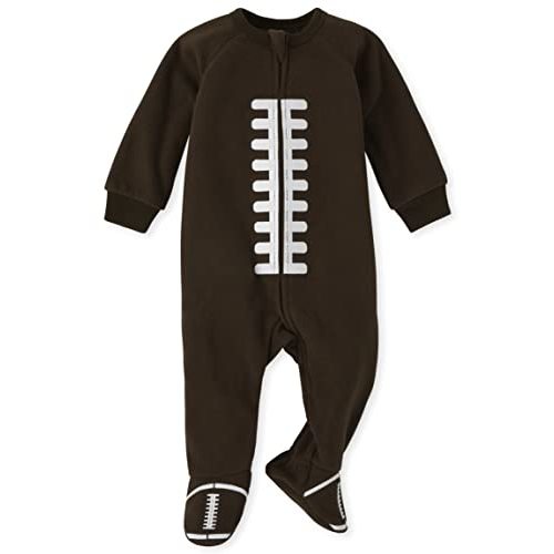 The Children's Place Baby and Toddler Football Footie Pajama, Fleece