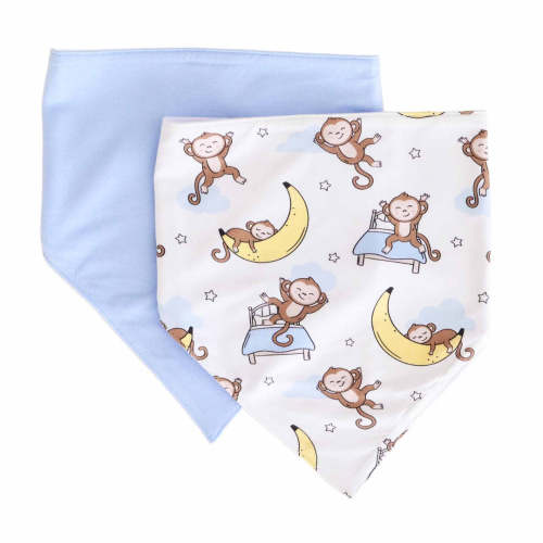 Monkey See, Monkey Snooze 2pc Bandana Bibs