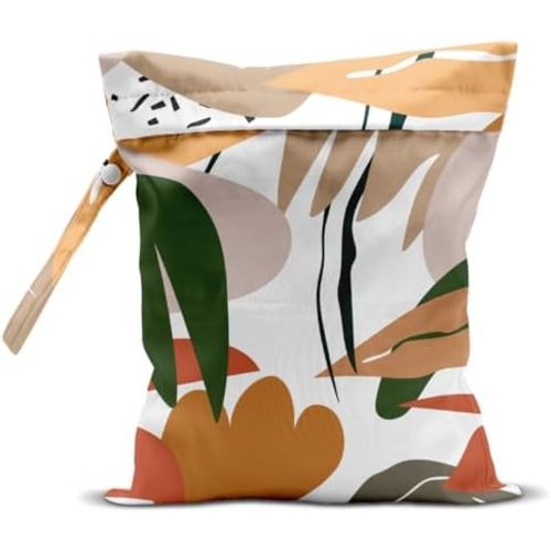Wet Bag, Wet Dry Bag, Wet Bag for Swimsuit, Travel, Beach, Pool, Diapers, Dirty Yoga Gym Clothes, Makeup Bag, Waterproof Tropical Palm Leaves Decor Jungle Palm Leaf Favors