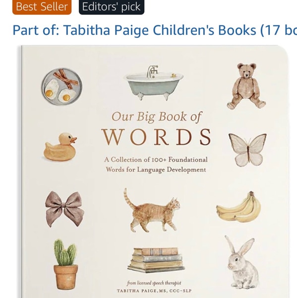 Our Big Book of First Words: A Collection of 100+ Foundational Words for Language Development (Tabitha Paige Children's Book Series)