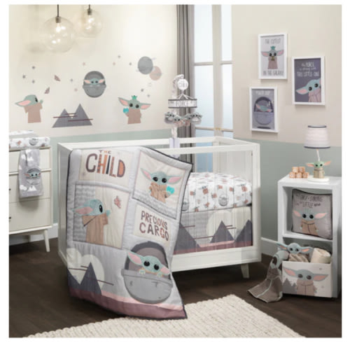 Star Wars The Child Baby Yoda Nursery 3-Piece Baby Crib Bedding Set – Lambs & Ivy