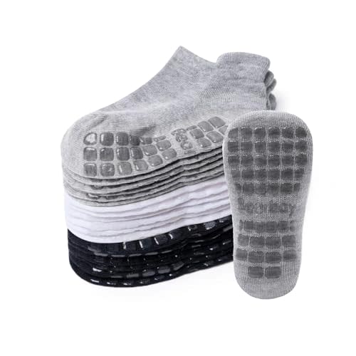 Bearbay Baby Non Slip Ankle Socks with Grippers for 0 Months-7 Years Old Walking Socks
