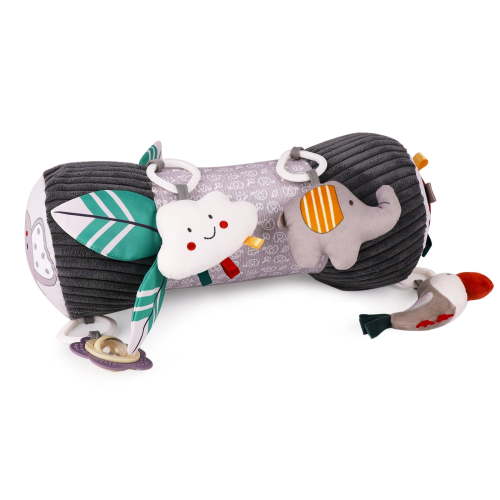 Blublu Park Tummy Time Pillow with Detachable Sensory Toys for Babies Inflatable Design Baby Girl Toys 3-6 Months with Tummy Time Mirror Rattles Teether Baby Girl Gifts Elephant