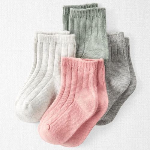Multi Baby 4-Pack Organic Cotton Rib Socks