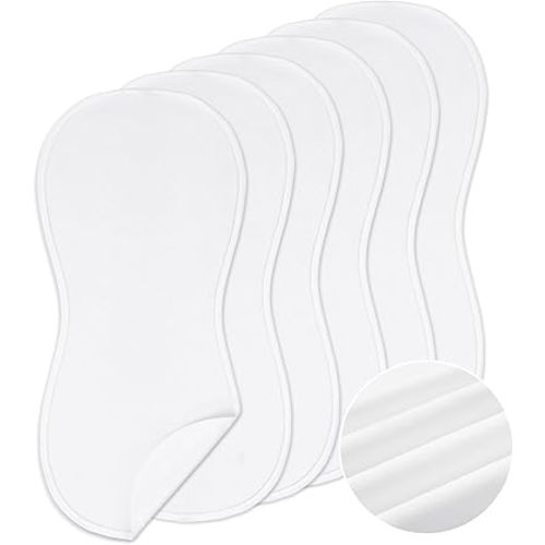 Timgle 6 Pcs 13 x 29 in Peanut Shape Changing Pad Liner Peanut Changing Pad Liner Portable Soft Peanut Changing Pad Washable Reusable Changing Pad Liner Waterproof Easy to Clean(White)