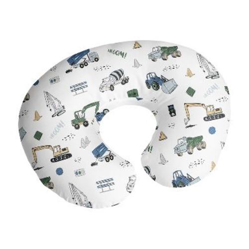 Sweet Jojo Designs Boy Support Nursing Pillow Cover (Pillow Not Included) Construction Truck Green Blue and White