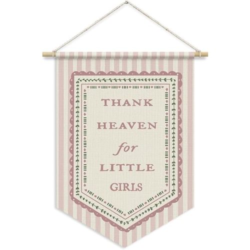 YZSLA Girls Nursery Room Wall Art Decor,Thank Heaven for Little Girls