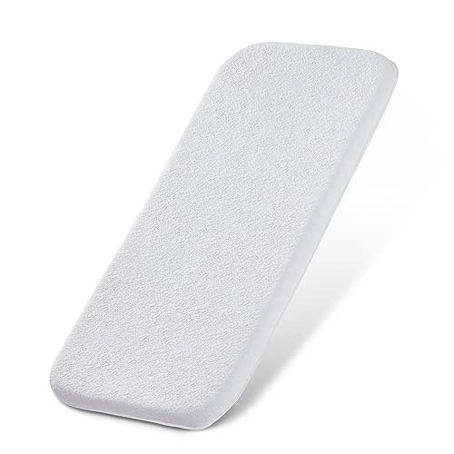 ANGELBLISS Bassinet Mattress Topper, Gel Memory Foam Mattress with Removable Cover Fit for Cradle and Moses Basket (32" x 16"), Waterproof Breathable Soft Bassinet Mattress