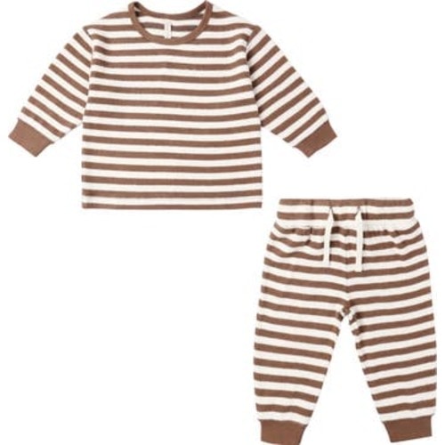 Cedar Stripe Cozy Top & Sweatpants Set, 0-3M