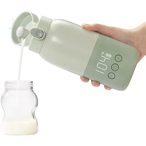 cordless portable milk warmer super fast charging, instant breastmilk, formula or water warmer with 10 ounces big capacity, Baby Flask for vehicle,car,airplane journey
