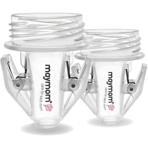 Maymom Breastmilk Storage Bag Adapters Compatible with Avent, Spectra S1, S2 Pumps with Wide Mouth Flange; Clear BPA Free Material; Boiling Water Safe; Do Not Use Microwave or Steamer Bag to Sanitize