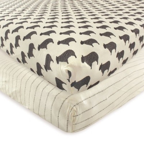 Hudson Baby Infant Cotton Fitted Crib Sheet, Sheep