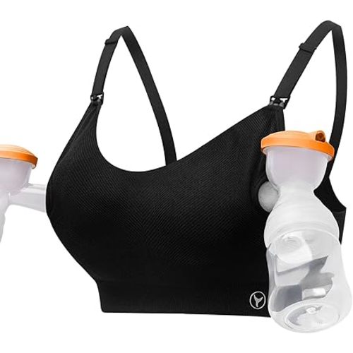 HOFISH Pumping Bra Hands Free Support Nursing and Pumping Bras in One Ultra-Soft Breast Pump Bra All Day Wear