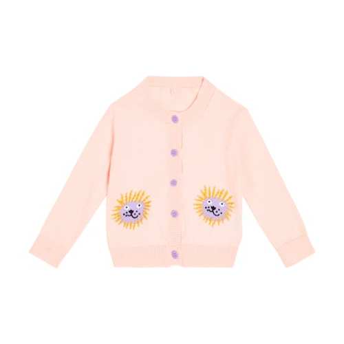 Baby intarsia cotton-blend cardigan