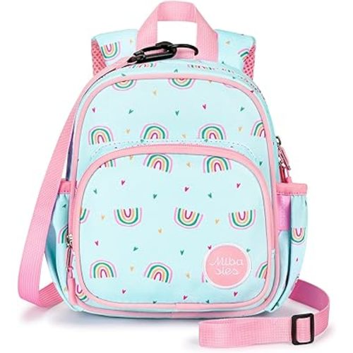 mibasies Backpack Leash for Toddlers 1-3: Baby Backpack for Girls with Anti-Lost Harness - Rainbow