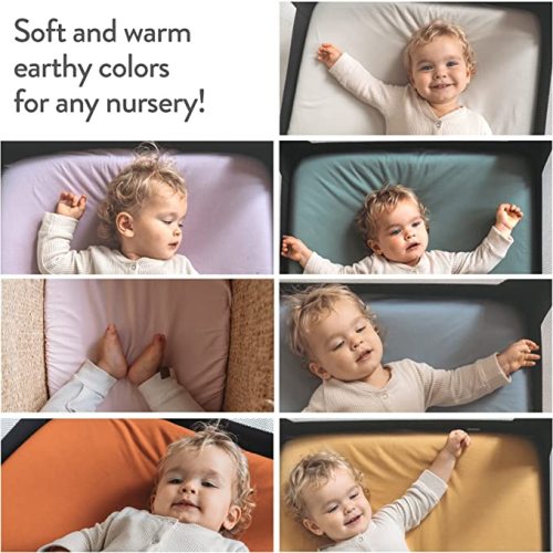 Bassinet Fitted Sheets Compatible with Arms Reach Cosleeper Versatile, Clear-Vue, Cambria and Mini– Snuggly Soft 100% Jersey Cotton – Light + Dark Sage Green – 2 Pack – Not for Ideal Ezee - for Arms Reach Cosleepers