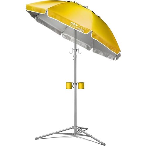 Wondershade Ultimate Portable Sun Shade Umbrella – Lightweight Adjustable Outdoor Patio & Beach Umbrella with Tripod Base (Yellow)