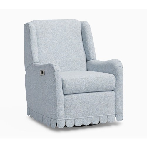 Merced Power Scalloped Recliner Cozy Chenille Chambray