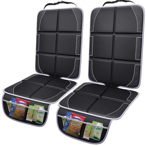 Gimars XL Thickest 5-Layer EPE Car Seat Protector for Child Car Seat and Pet, 2 Pack Large Waterproof 600D Fabric Carseat Protector Car Seat Cover with 2 Mesh Pockets for SUV Sedan Truck Leather Seat