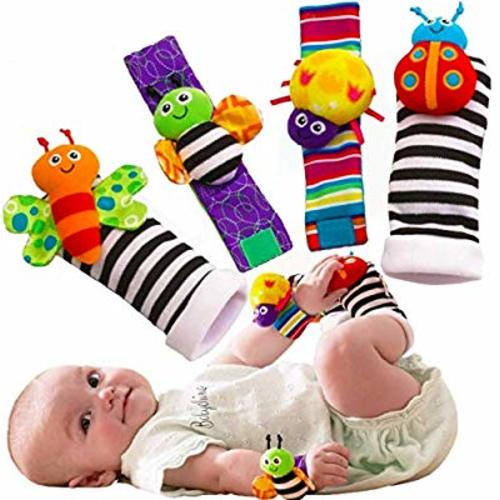 BABYCHINO Foot Finders & Wrist Rattles for Infants Developmental Texture Toys for Babies & Infant Toy Socks & Baby Wrist Rattle – Newborn Toys for Baby Girls & Boys. Baby Boy Girl Toys 0-3 3-6 Months