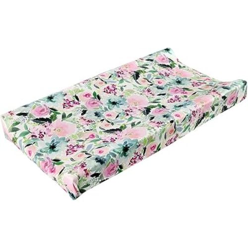 Stretchy Changing Pad Cover – Ultra Soft Diaper Changing Pad Table Sheets for Girls Boys Pure Cotton Safe and Snug Cradle Sheets Machine Washable Fit 32"/34'' x 16"Pad (Floral)