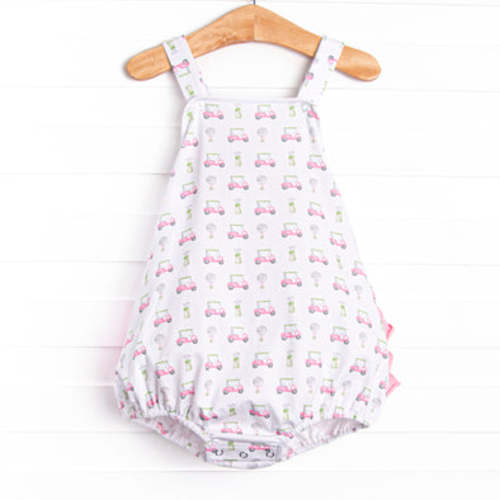 Tee Time Ruffle Sunsuit, Pink – Stitchy Fish
