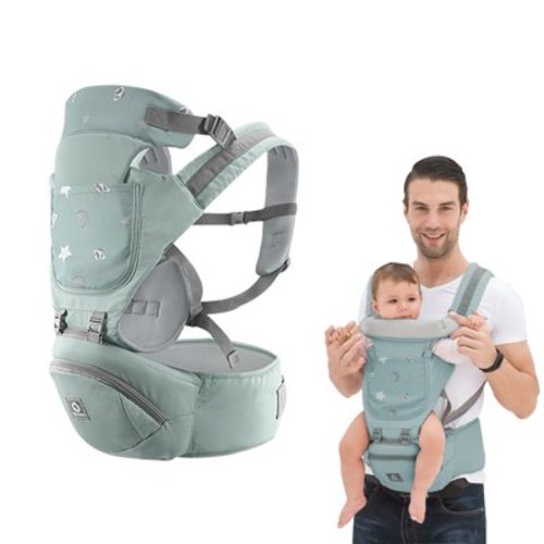 Eccomum 3 in 1 Convertible Baby Carrier + Hip Seat,Gray