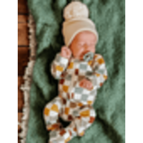 Cannoli Checkerboard / Organic 2-Way Zip Romper – SpearmintLOVE