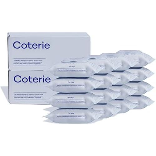 Coterie Baby Travel Size Wipes for Sensitive Skin, Plant-Based and Plastic-Free Fibers, 99% Water, Hypoallergenic, pH Balanced, Unscented, Clean and Gentle Baby Essentials, 16 Travel Packs, 288 Count