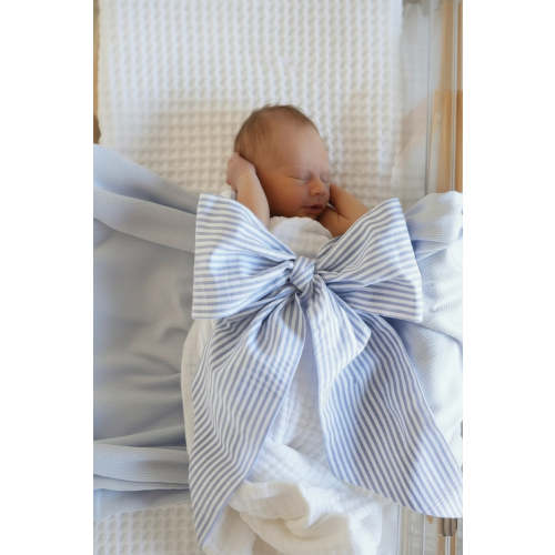 Newborn Bow Sash | Seersucker